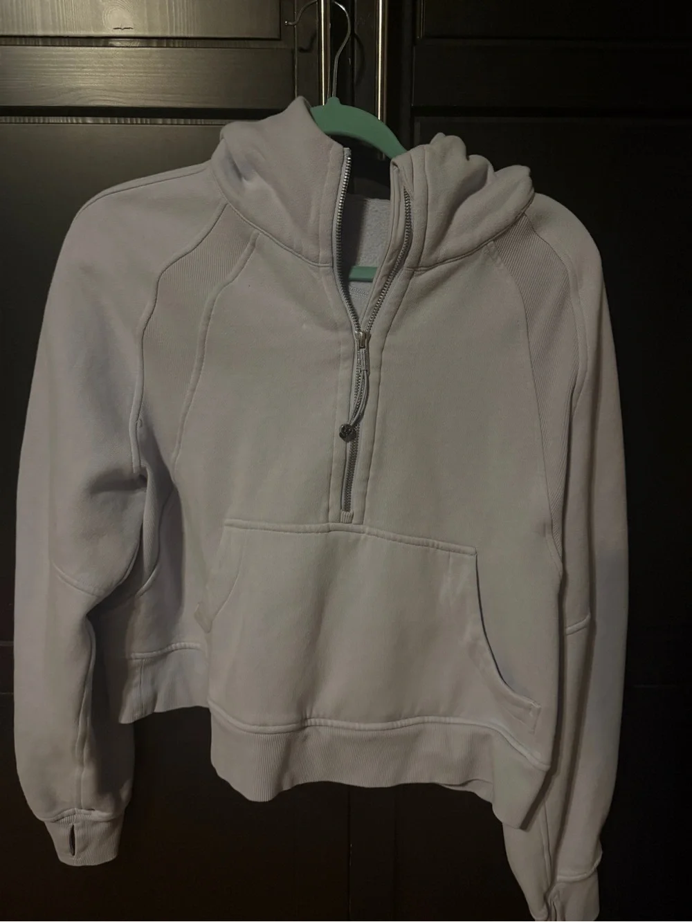 Lululemon Cropped rHalf-Zip Hoodie Sweatshirt - Light Lavender